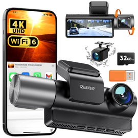 Kamera samochodowa IZEERKER 4K Przód Wnętrze Tył z kartą 32GB