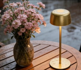 Lampa stołowa Gold Illuminance 25cm bezprzewodowa złota USB-C ściemniana