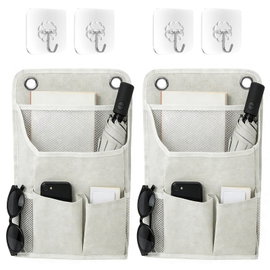 ORGANIZER ŚCIENNY RYLAE 2 SZT. LEN BAWEŁNA 5 KIESZENI BEŻOWY 36X22 CM