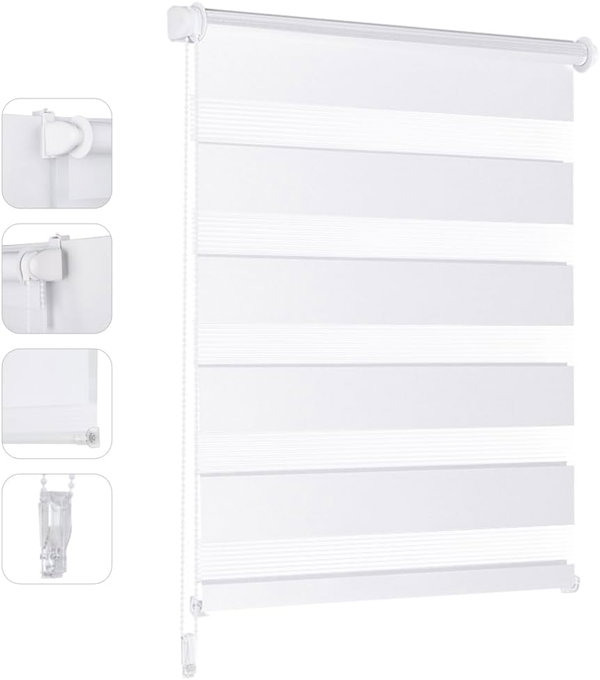 ROLETA PODWÓJNA SEKEY KLEMMFIX BL-2214 55X120 CM SZARA BEZ WIERCENIA