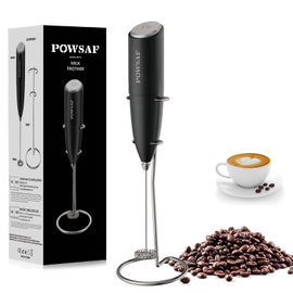 SPIENIACZ DO MLEKA POWSAF MF-02 RĘCZNY NA BATERIE ZE STOJAKIEM SREBRNY