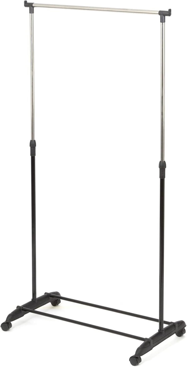 STOJAK NA UBRANIA COMPACTOR WOLNOSTOJĄCY STAL 78X42X85-165 CM CZARNY