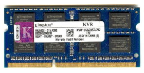 Real Foto DDR3 2GB KINGSTON KVR1066D3S7/2G , PC3-8500S