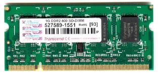 Real Foto DDR2 1GB TRANSCEND 800 SO-DIMM