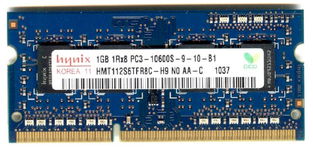 Real Foto DDR3 1GB HYNIX 1Rx8 PC3-10600S-9-10-B1