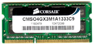 Real Foto DDR3 4GB CORSAIR CMSO4GX3M1A1333C9 , 1333MHz
