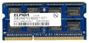 Real Foto DDR3 2GB ELPIDA 2Rx8 PC3-8500S-7-10-F1