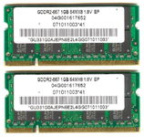 Dual Channel DDR2 2GB ELPIDA , 2x1GB GDDR2-667 64MX8 1.8V EP