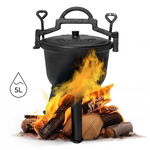 Kociołek żeliwny stojący 5L garnek myśliwski ognisko grill