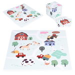 Duża mata piankowa EVA dla dzieci Farma 90,5x90,5 cm 21 el. ECOTOYS
