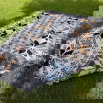 Koc BOHO pleciony, narzuta dwustronny frędzle 130x180cm KOC15WZ1