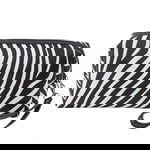 Kosmetyczka rozkładana czarna wzór zebra  kuferek KS49