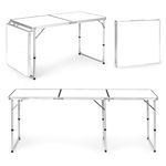 Stolik turystyczny stół składany kemping biały blat 180x60 cm MultiGarden