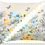 Lniana poszewka na poduszkę 45 x 45 cm z motywem wiosennym KWIATY