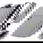 Plecak na laptopa sportowy USB szary PL154SZ