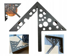 Kątownik stolarski do wyznaczania środka koła szablon