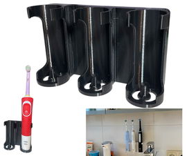 Uchwyt na 3 szczoteczki elektryczne ORAL-B wieszak stojak organizer czarny