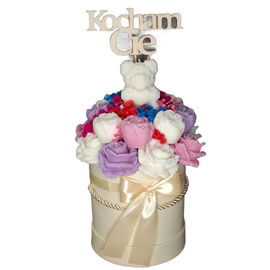 Flower Box Świece Sojowe Wieczny Bukiet Prezent Urodziny Dekoracja Miś