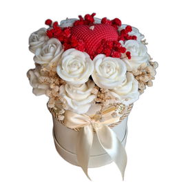 Flower Box Świece Sojowe Wieczny Bukiet Kwiaty Prezent Urodziny Serce