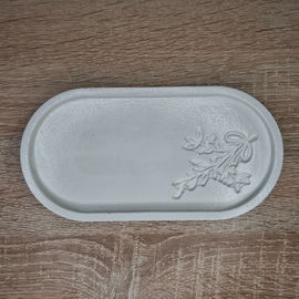 Podstawka Gipsowa Owalna Liść Duża do Świec Biżuterii Dekoracji Stołu