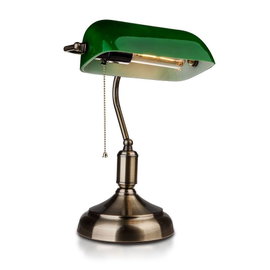 Elegancka Lampa Bankierska na Biurko Zielona Złota Retro Prezent Stylowa