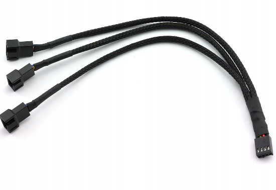 Rozgałęziacz Rozdzielacz Przedłużacz do Wentylatorów PWM 4PIN do 3x 3/4 PIN PC