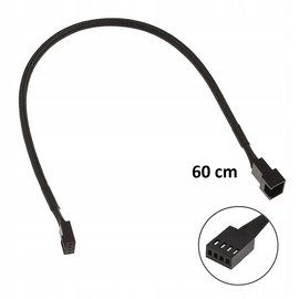 PRZEDŁUŻACZ ZASILANIA WENTYLATORA PWM 4-PIN 4pin 60CM FAN EXTENSION CABLE