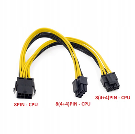Rozdzielacz Adapter Przedłużacz Zasilania CPU/EPS 8PIN na 2x8(4+4)PIN CPU