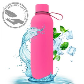 Termos Bidon Termiczny 500 ml Stal Nierdzewna Soft Touch Fuksja Termos Szczelny