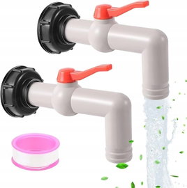 Kran Adapter Przełącznik do Zbiornika Na Deszczówkę 32 mm Zestaw 2szt