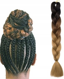 Włosy syntetyczne do warkoczy Ombre brąz blond Jumbo Braid box braids
