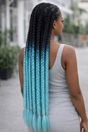Włosy syntetyczne Jumbo Braid BY24 Ombre Czarny Turkus 100g 120cm