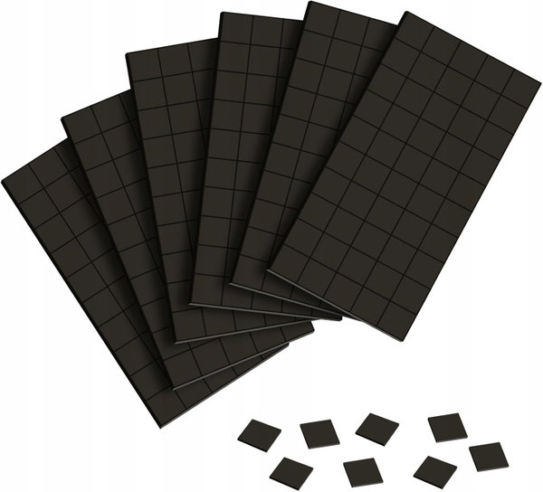 350 MAŁE SAMOPRZYLEPNE PŁYTKI MAGNETYCZNE MAGNESY 1cm PŁASKIE KWADRAT DIY