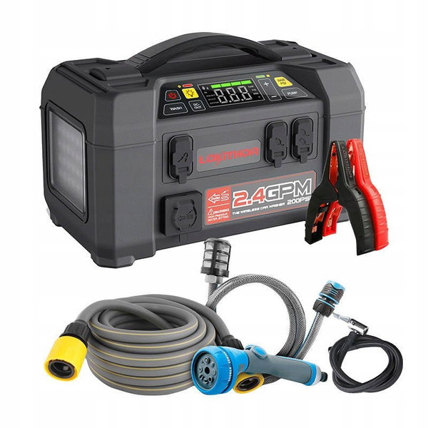 Lokithor Jump Starter Rozruch Powerbank Kompresor Światło Myjka Ciśnieniowa