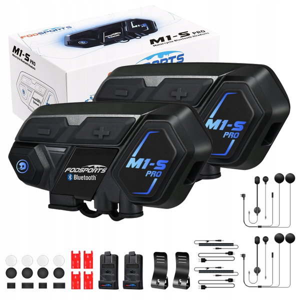 Zestaw Na Dwa Kaski Interkom Bluetooth Fodsports M1-S Pro Max 10 Osób CVC