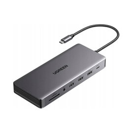 UGREEN HUB ADAPTER STACJA USB-C DO 4XUSB/ HDMI/ DISPLAYPORT/RJ45/SD/TF 100W