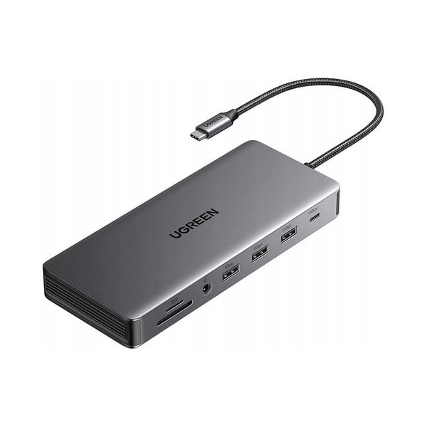 UGREEN HUB ADAPTER STACJA USB-C DO 4XUSB/ HDMI/ DISPLAYPORT/RJ45/SD/TF 100W