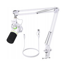 Maono PD200XS Mikrofon Dynamiczny USB/XLR RGB Gaming Stream Podcast Biały