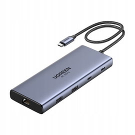 Ugreen CM639 Hub USB-C 10w1 4K@60Hz Dual HDMI 100W PD RJ45 SD TF 10Gbps