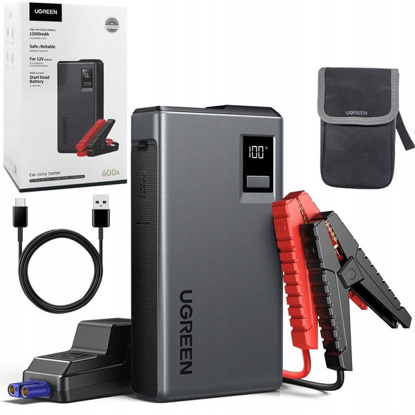 UGREEN Urządzenie Rozruchowe Jump Starter ES702 12000mAh 1000A Led Usb-C