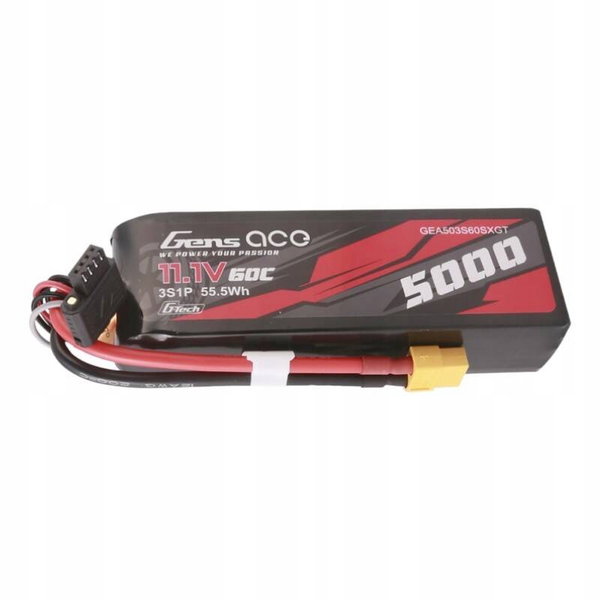 Akumulator Gens ace G-Tech 5000mAh 11.1V 60C 3S1P Lipo z konektorem XT60