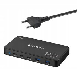 Blitzwolf BW-i100 Ładowarka Sieciowa 5w1120W 3x USB-C Szybkie Ładownie