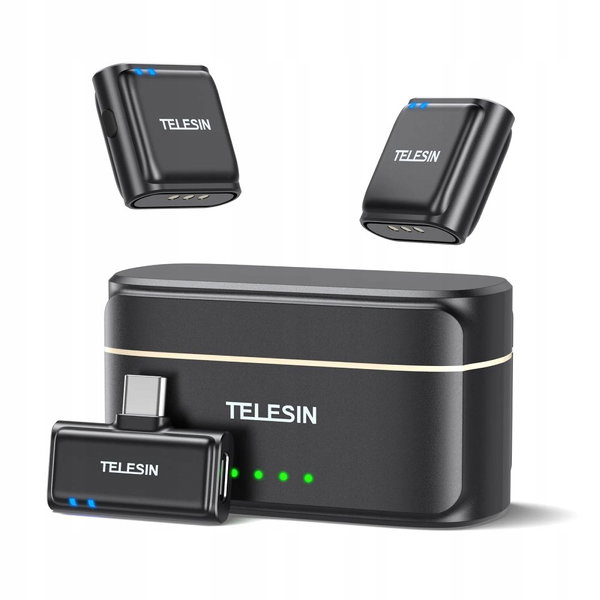 TELESIN Mikrofon Bezprzewodowy Krawatowy + Powerbank do Telefonów USB-C