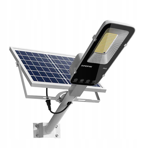 SUPERFIRE MOCNA LAMPA SOLARNA LED 63W PANEL SŁONECZNY ZEWNĘTRZNA PILOT IP65