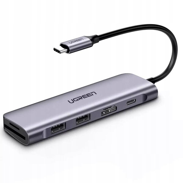 ADAPTER 6W1 UGREEN HUB USB-C DO USB, HDMI, SD 100W