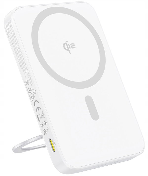 Baseus PicoGo Qi2 Powerbank Magnetyczny Ze Stojakiem 5000mAh 20W Biały
