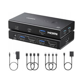 UGREEN AK502 Przełącznik Adapter Switch KVM 2w1 HDMI 2.0 3x USB-A 1xUSB-C