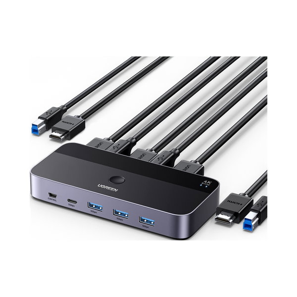 Ugreen Adapter Przełącznik Switch CM664 HDMI 2.0 USB KVM 2w1 4K 60Hz