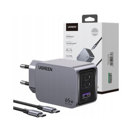 UGREEN SZYBKA ŁADOWARKA SIECIOWA USB 2X USB TYPU C SZYBKIE ŁADOWANIE 65W