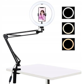 Puluz Ring Light Lampa Pierścieniowa Fotograficzna Statyw Biurkowy na Klips